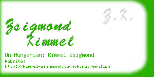 zsigmond kimmel business card